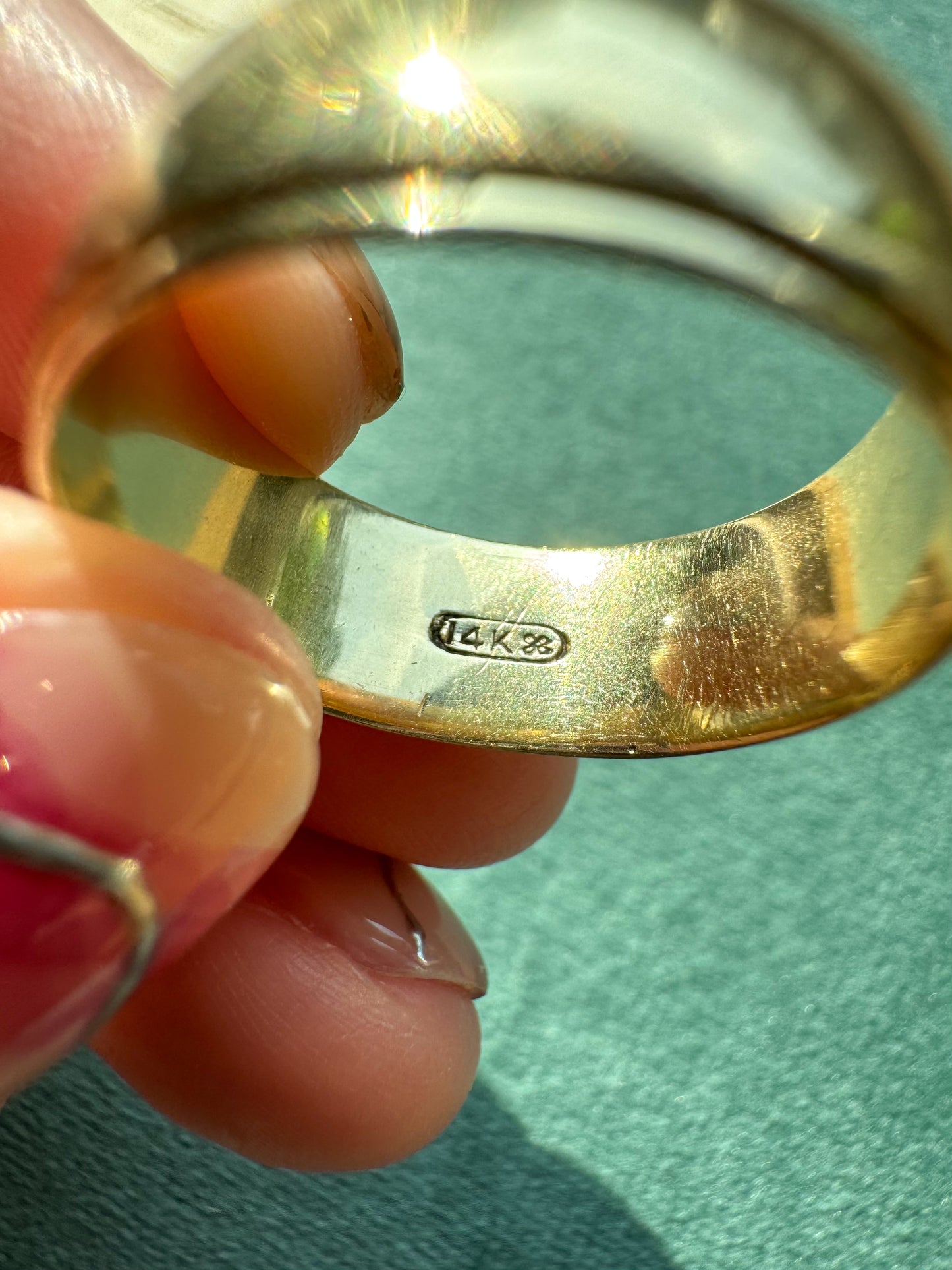 14K Textured Wedding Band