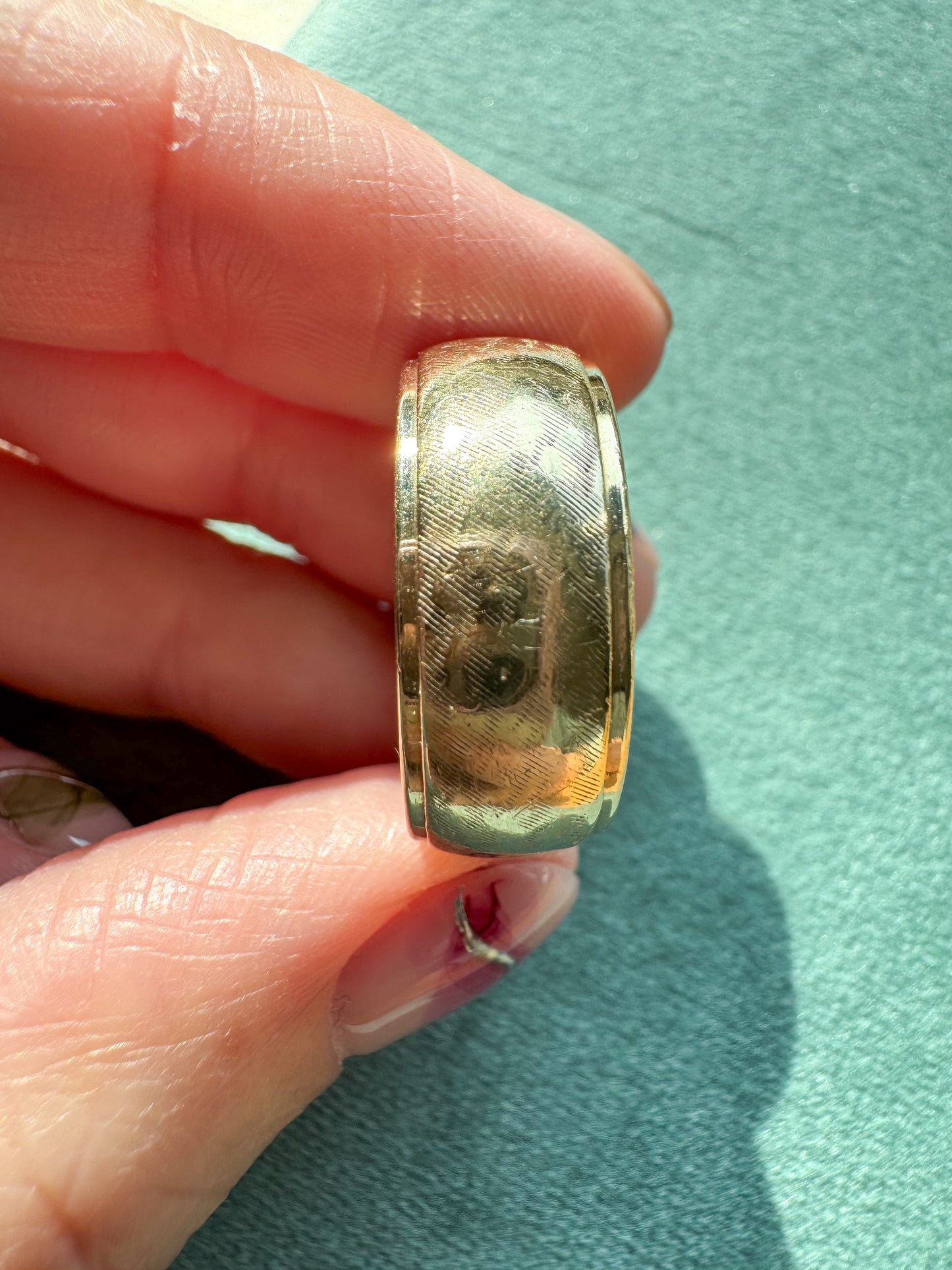 14K Textured Wedding Band